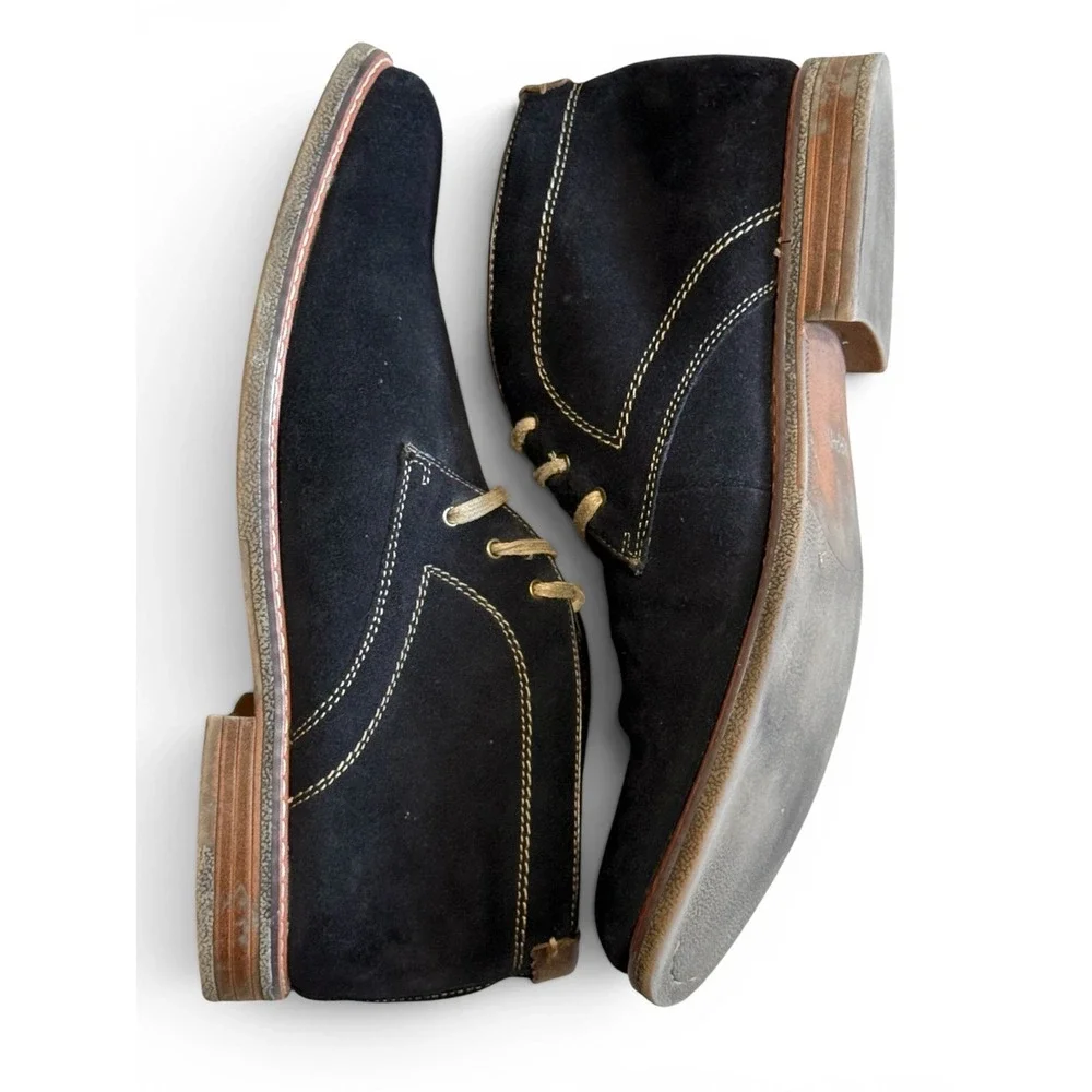 Johnston & Murphy Mens Dark Brown Suede Chukka Desert Boots Lace-Up‎ Sz 10M EUC